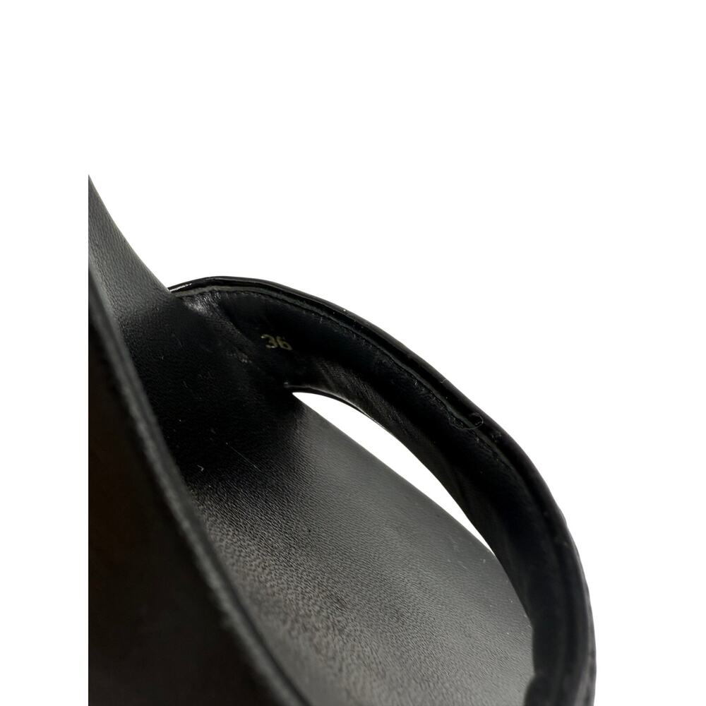 Prada Patent Leather Open Toe Ankle Strap Wedge Sandals Black Women's Size 36 - Picture 10 of 10
